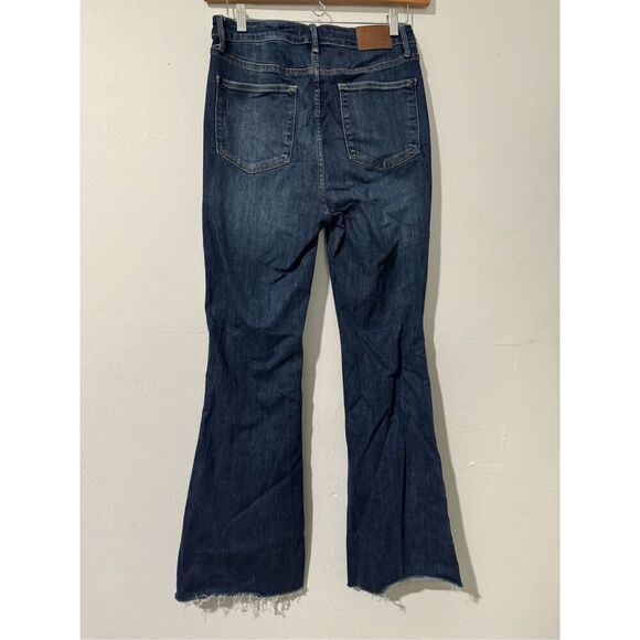 Judy blue flare distressed knee raw hen jeans 13/31 - Picture 10 of 12